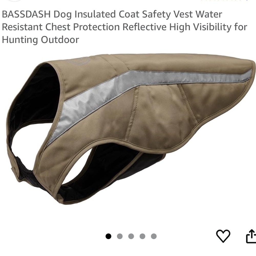 Reflective Tan Dog Jacket - Picture 2 of 7
